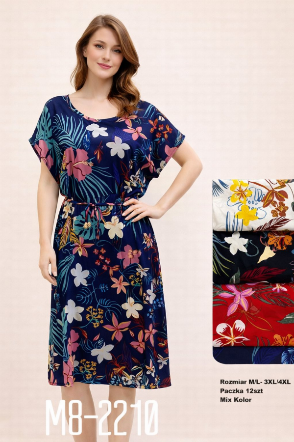 Sukienki damskie Roz M-4XL, Mix Kolor .Paczka 12 szt 1